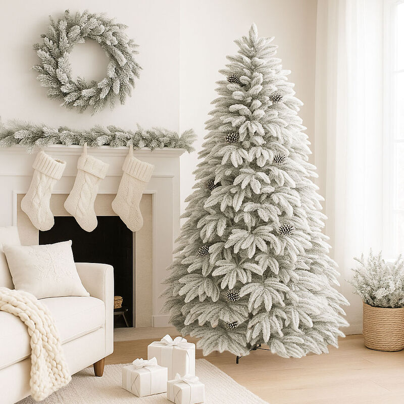 &Aacute;rbol de Navidad Premium Nevado con Pi&ntilde;as 1.80 ... image number null