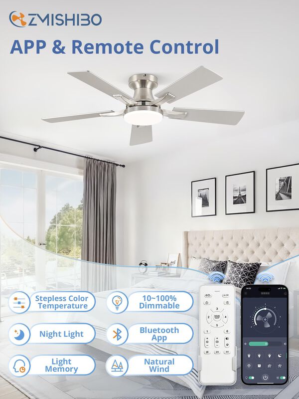 Ventilador De Techo Zmishibo De 42" Empotrado C... image number null