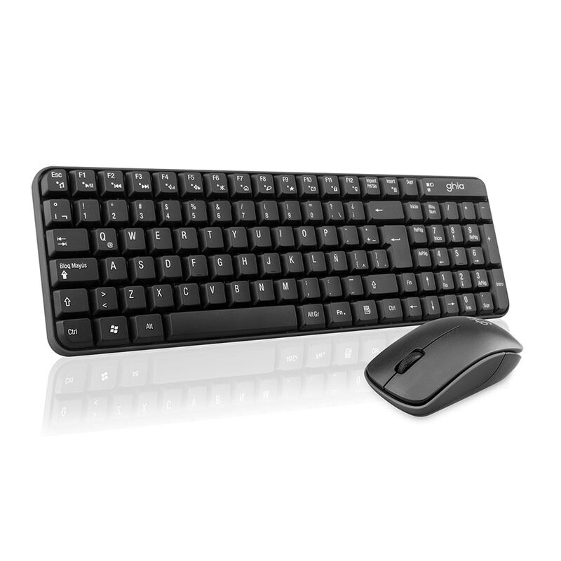 Kit Teclado Y Mouse Ghia Inal&aacute;mbrico 2.4ghz Neg... image number null