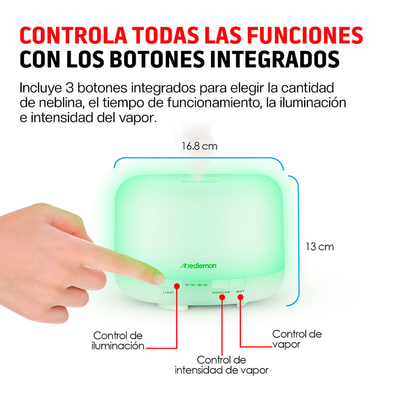 Humidificador Difusor de Aceites Esenciales 500... image number null