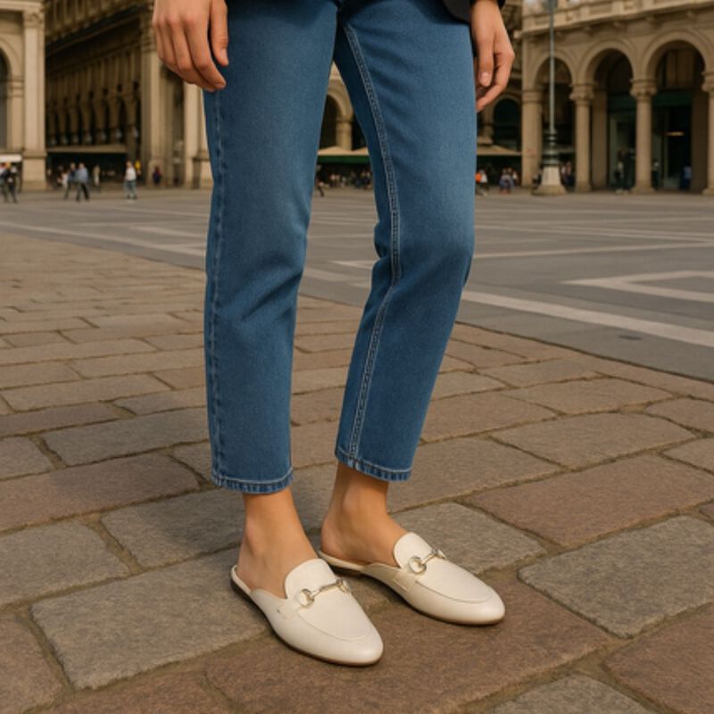 Mules Milan para mujer color perla marca HR TAL... image number null