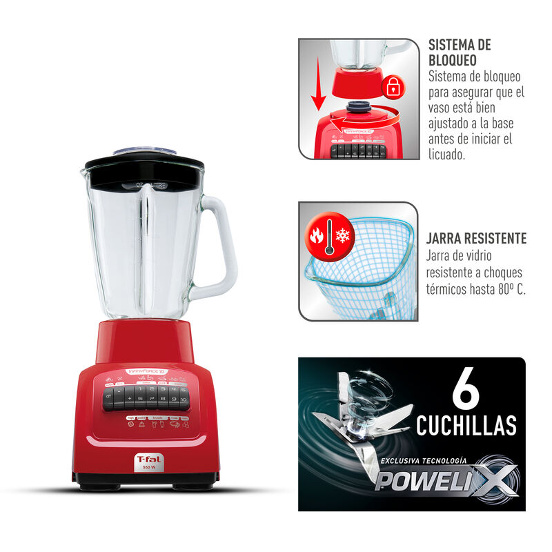 Licuadora T-fal INFINYFORCE XL 550W Vaso Vidro ... image number null