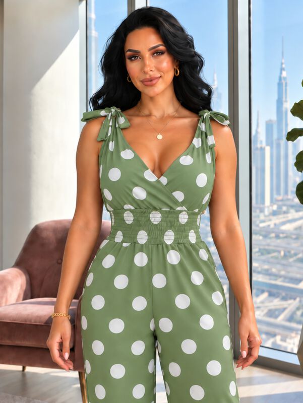 Jumpsuit Elegante De Lunares Para Mujer Ves-107... image number null