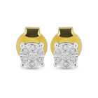 Aretes De Oro Amarillo Con Platinado 10K Con 8Pts De Diamante