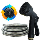 Manguera Expandible Acero Inoxidable 15m Con Pistola 8 Modos
