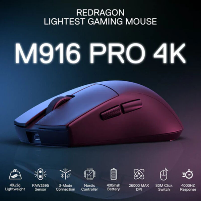 Mouse Gamer Redragon K1ng M916 Pro 4K Inalámbri... image number null