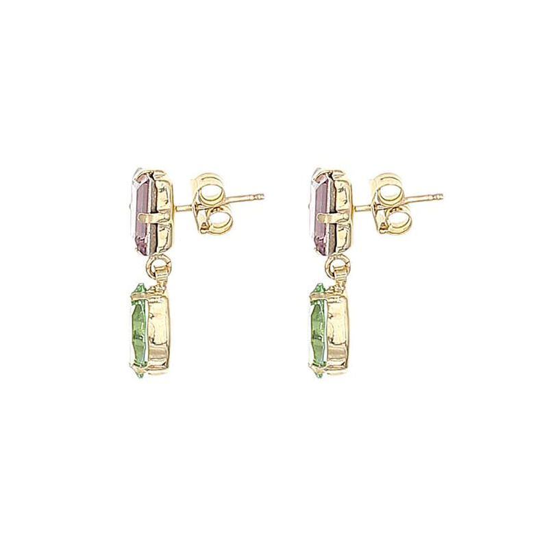 Aretes De Plata Dorada 925 Con Zirconias De Col... image number null