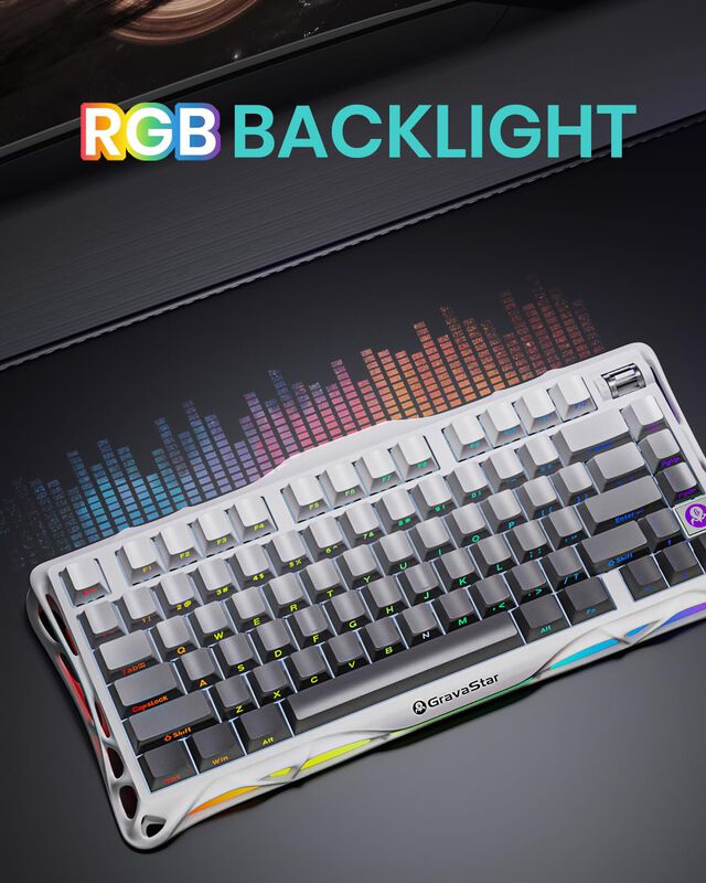 Teclado Mec&aacute;nico Inal&aacute;mbrico Para Juegos Gravas... image number null