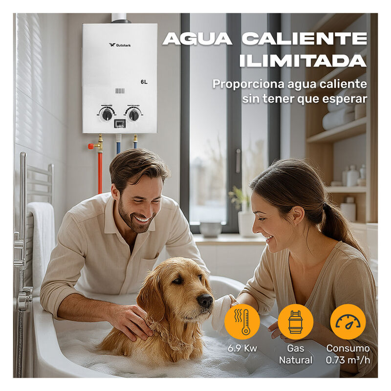 Calentador De Agua Instantaneo De Paso 6 Litros... image number null