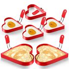 Molde para Panqueques Patel&iacute; 6 Piezas Coraz&oacute;n Acero Inoxidable Rojo