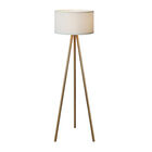 Lámpara Piso Blanco/madera Vintage Minimalista Tecnolite