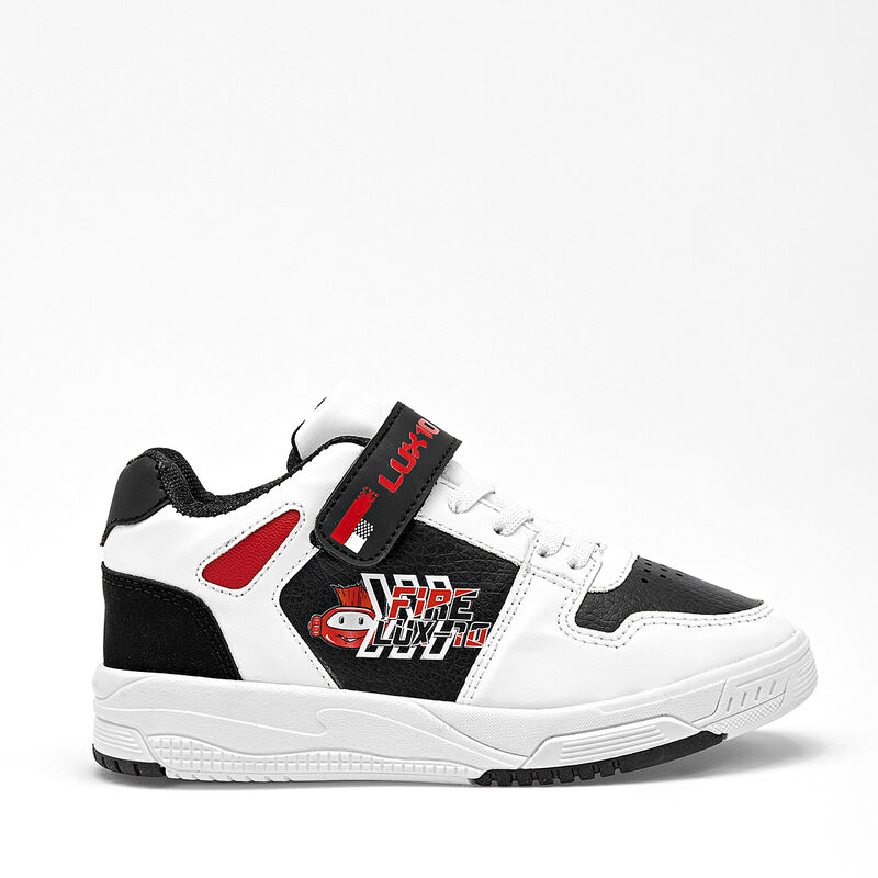Lux-10 tenis para ni&ntilde;o  blanco negro rojo cod 1... image number null