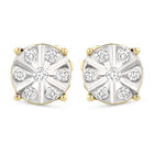 Aretes Oro Amarillo Y Blanco 14k 7 Pts