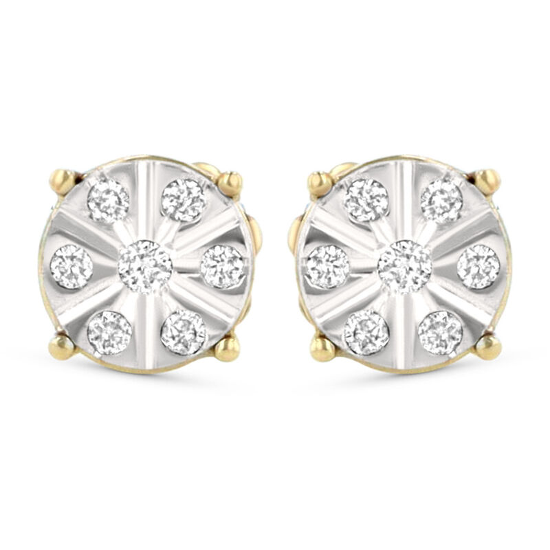 Aretes Oro Amarillo Y Blanco 14k 7 Pts image number null