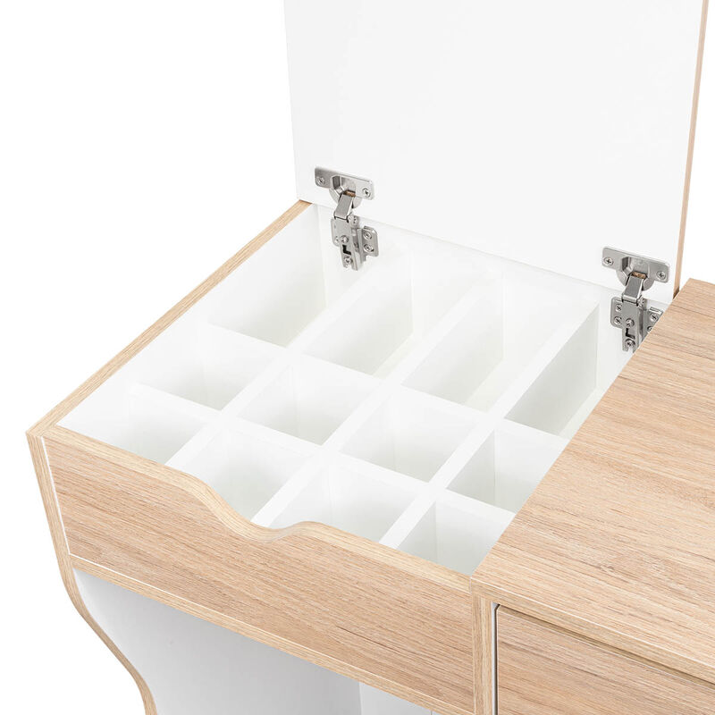 Mueble Tocador Perlak Beige Y Blanco Virtual Mu... image number null