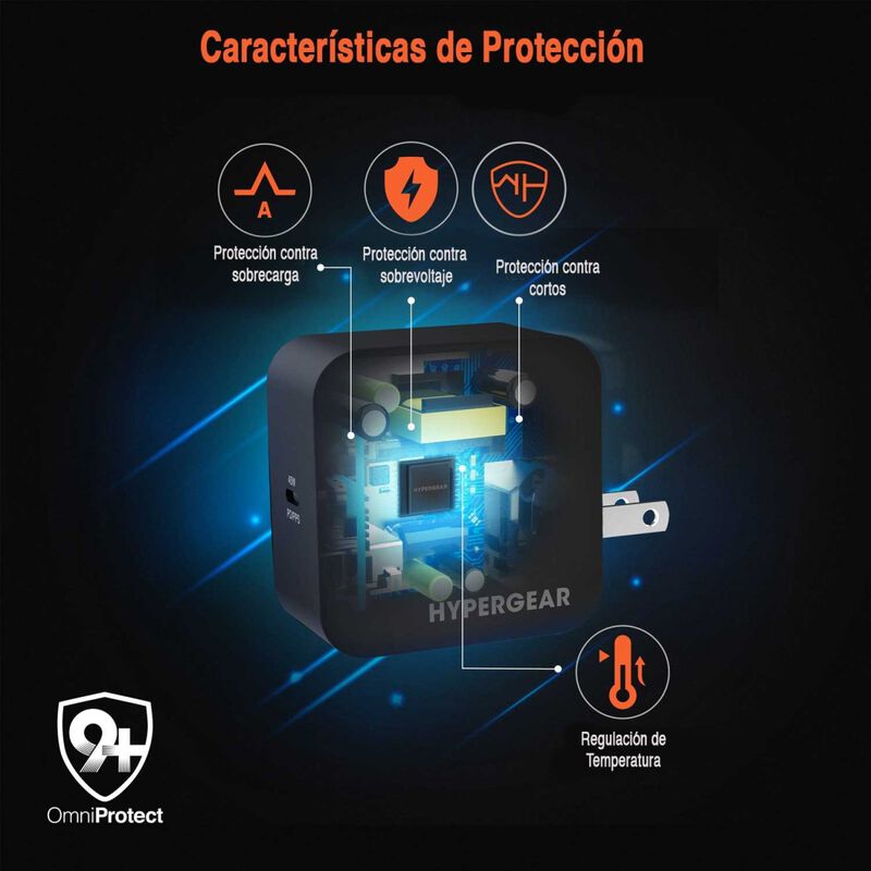 Cargador Super r&aacute;pido AC HYPERGEAR USB-C PD 45W... image number null