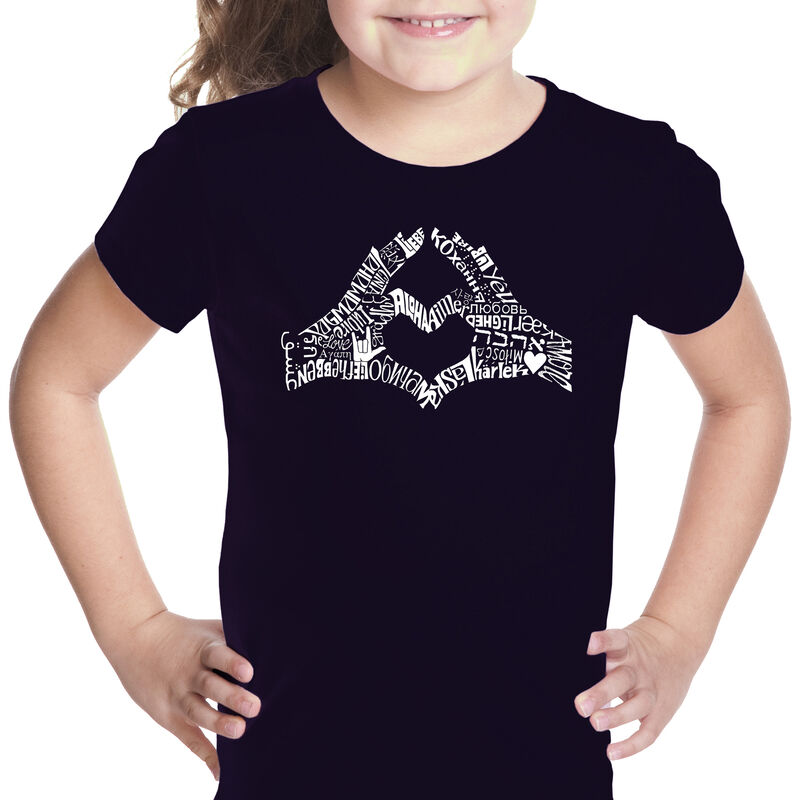 Camiseta Word Art Para Ni&ntilde;a - Coraz&oacute;n con Dedos... image number null