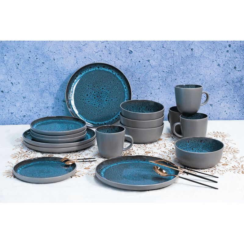 Vajilla Vascella Azul Gris para 4 personas 16pz image number null