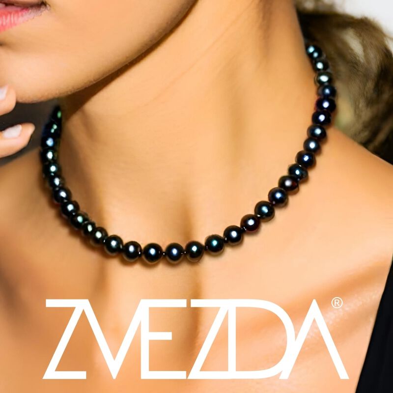 Collar Perlas de cristal largo con plata .925 Z... image number null