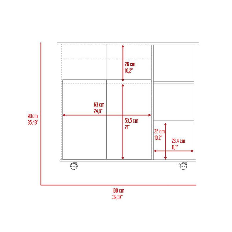 Mesa Auxiliar De Cocina Coralyn Blanco Y Caf&eacute; C... image number null