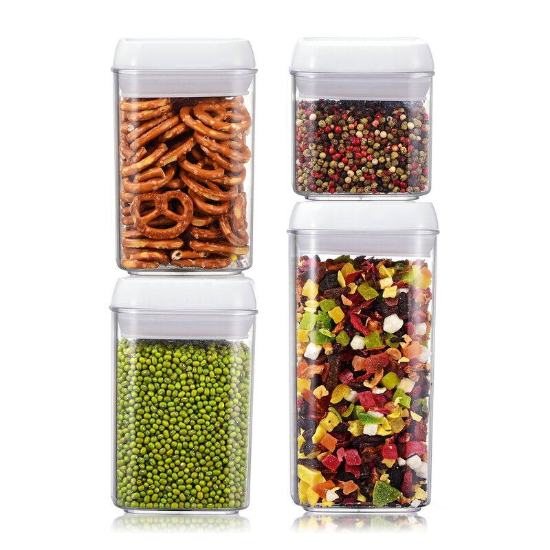 Juego 4 Recipientes Herm&eacute;ticos Cuadrados Grande... image number null