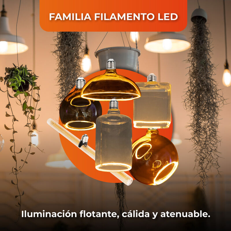 Foco Cubo LED Filamento 6 W IRC 90, Luz &Aacute;mbar, ... image number null