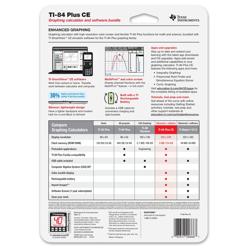 Calculadora Gr&aacute;fica Texas Instruments Ti-84 Plu... image number null