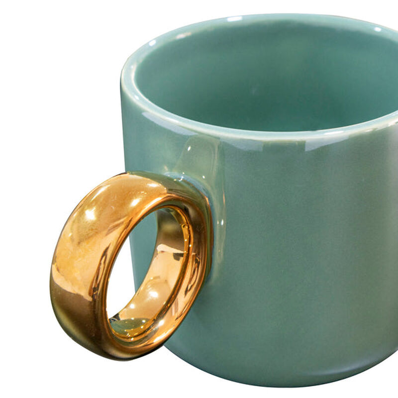 Taza Cer&aacute;mica Ideen 250 Ml Verde Menta Con Asa ... image number null