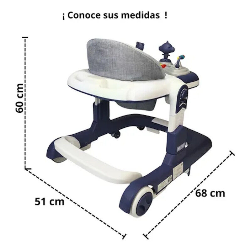 Andadera Caminadora Azul 2 En 1 Con Luz Y Sonid... image number null