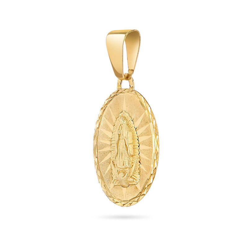 Medalla Ovalada Oro Amarillo 14K Virgen De Guad... image number null