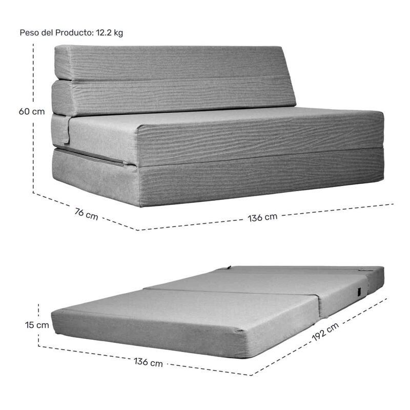Sofa Cama Futon Plegable Modular Sala Mueble 3 ... image number null