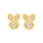 Broqueles Conejo Oro Amarillo 10k Zirconias | Bizzarro Mx