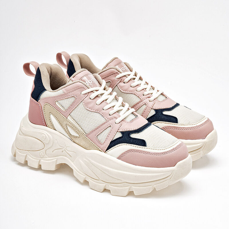 Daddy Tenis urbano para mujer. Beige rosa marin... image number null