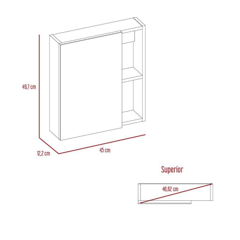 Gabinete Para Baño Paralhi, Blanco, Con Puerta ... image number null