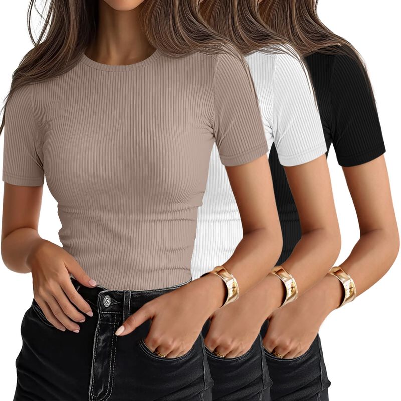 Camiseta Manga Corta Ribeteada Ficerd Pack de 3... image number null