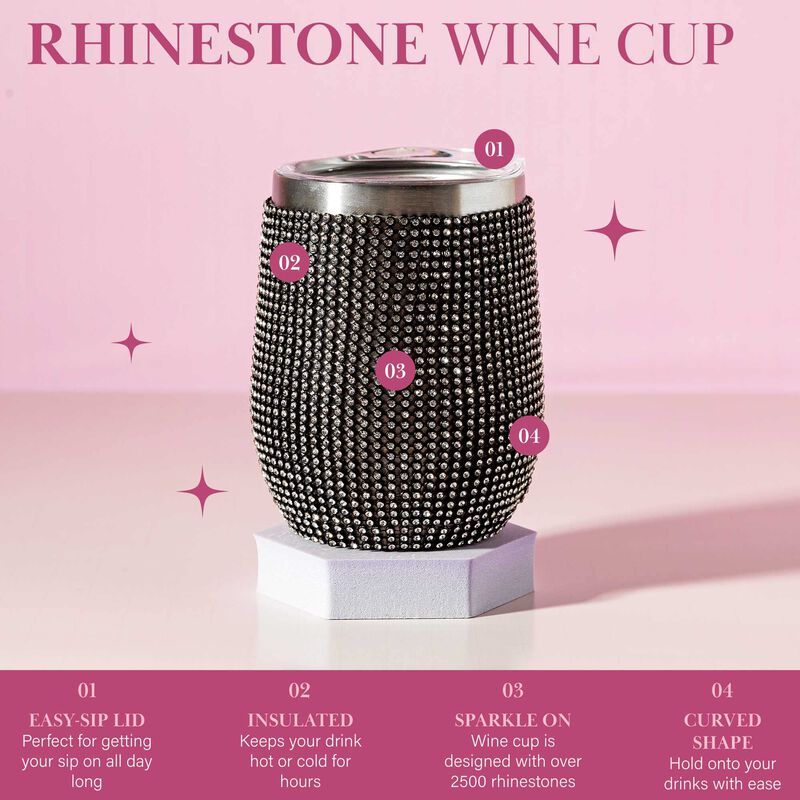 Vaso De Vino Paris Hilton 355 ml Negro Con Cris... image number null