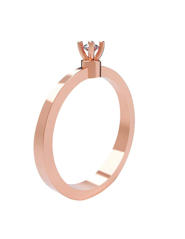 Anillo de Compromiso en Oro Rosa 14K con Circon... image number null