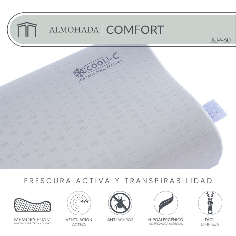 Almohada Memory Foam Ergon&oacute;mica Japandi Comfort... image number null