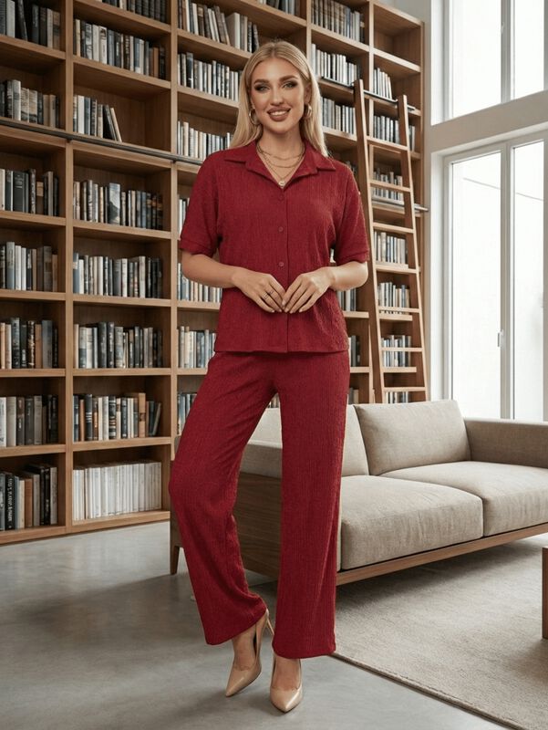 Conjunto de 2 Piezas para Mujer CONJ-0123 Vino ... image number null