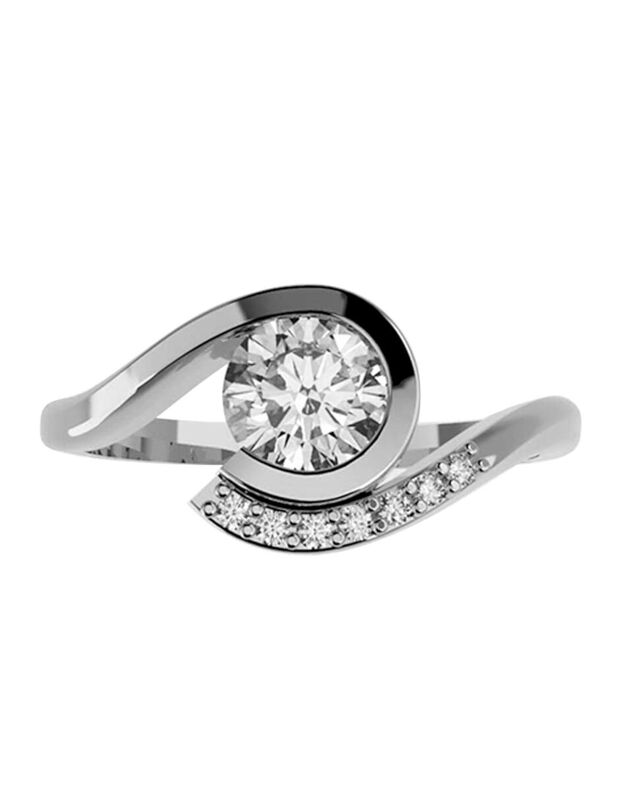 Anillo de Compromiso de 14K con Diamante de Lab... image number null