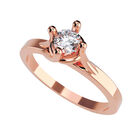 Anillo de Compromiso en Oro Rosa 14K con Circonia -  Talla:4.5/ M369-14R-CZ-45