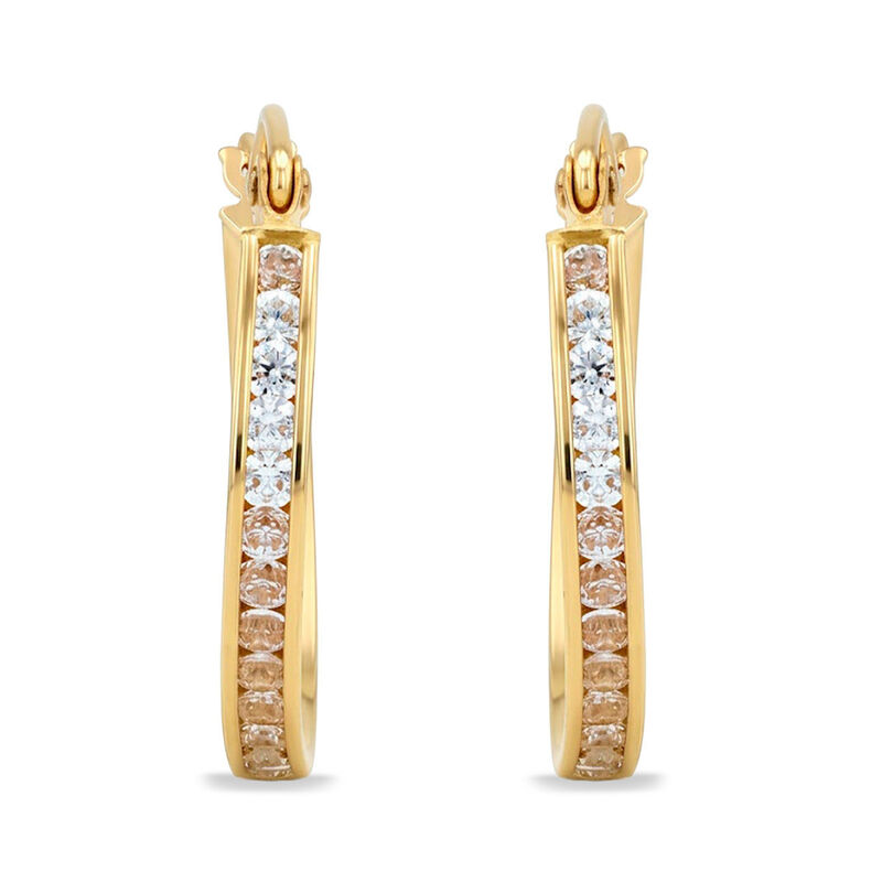 Arracadas De Oro Amarillo Felxibles 14k Con Zir... image number null