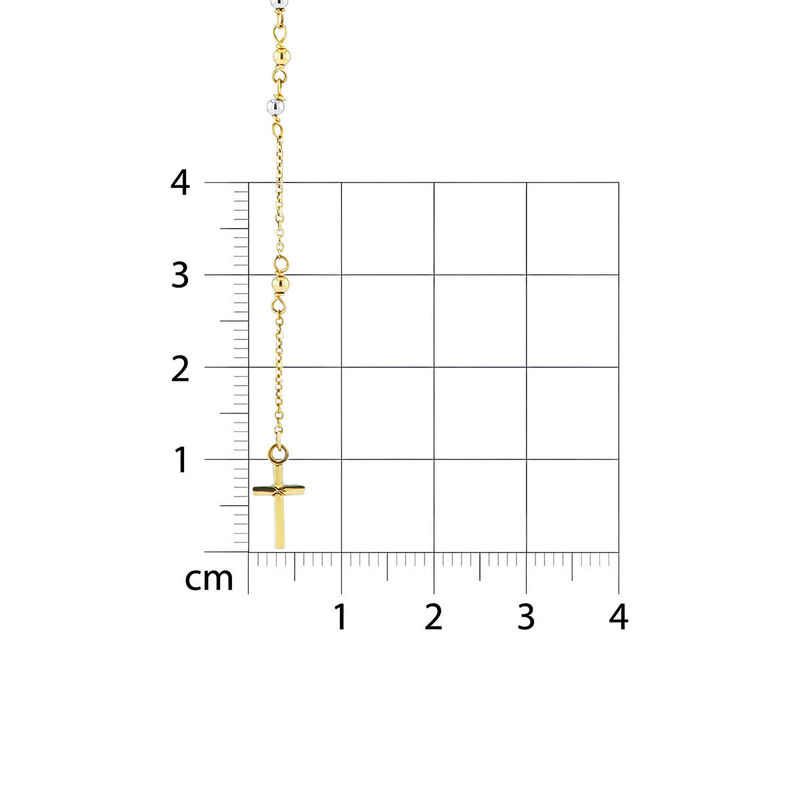 Rosario De Oro Amarillo Y Blanco 14K (60+12Cm) image number null