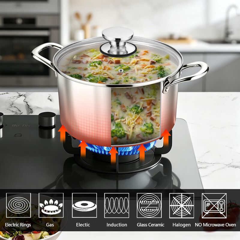Olla de Fondo P&P Chef 4L Triple Capa Acero Ino... image number null