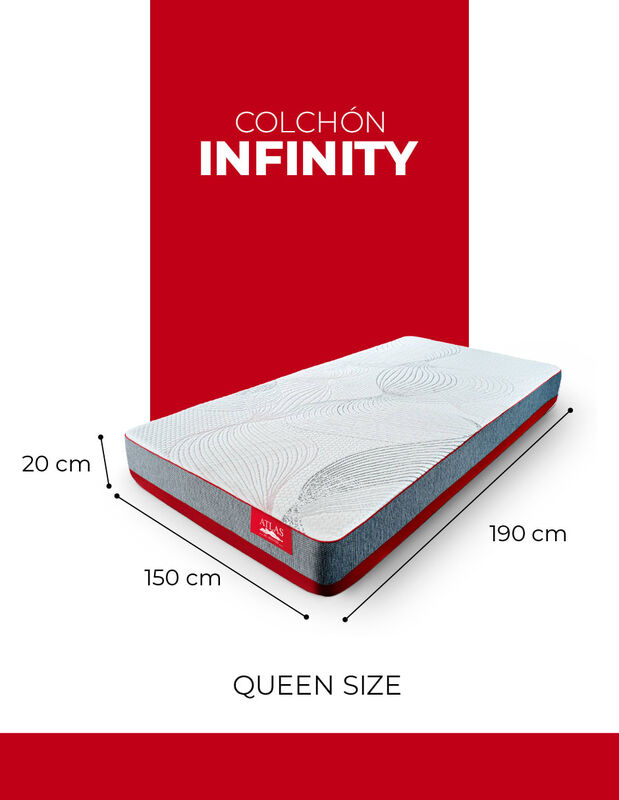 Colch&oacute;n Queen Size en Caja Atlas Infinity 20 cm... image number null