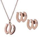Set Joyería Mujer, Aretes Collar Inicial Letras Luckyly