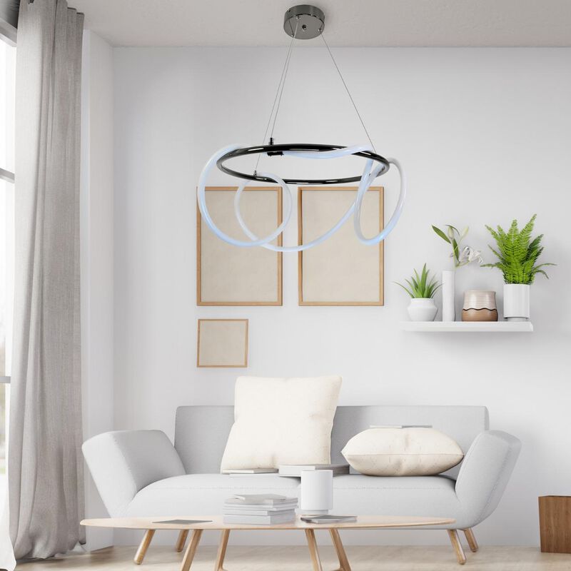 Candil De Led Manguera Redondo Negro image number null