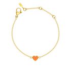 PULSERA AMARE CADENA CHAPADA EN ORO Y CHARM  NARANJA