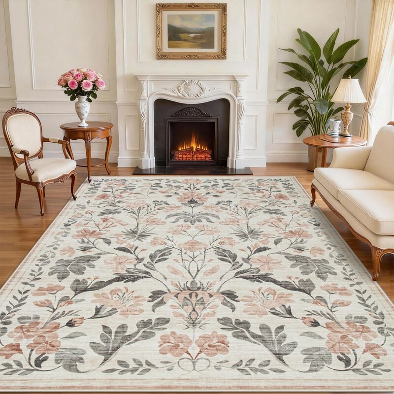 Alfombra Yidanamy 274x305 Cm Boho Floral Lavabl... image number null