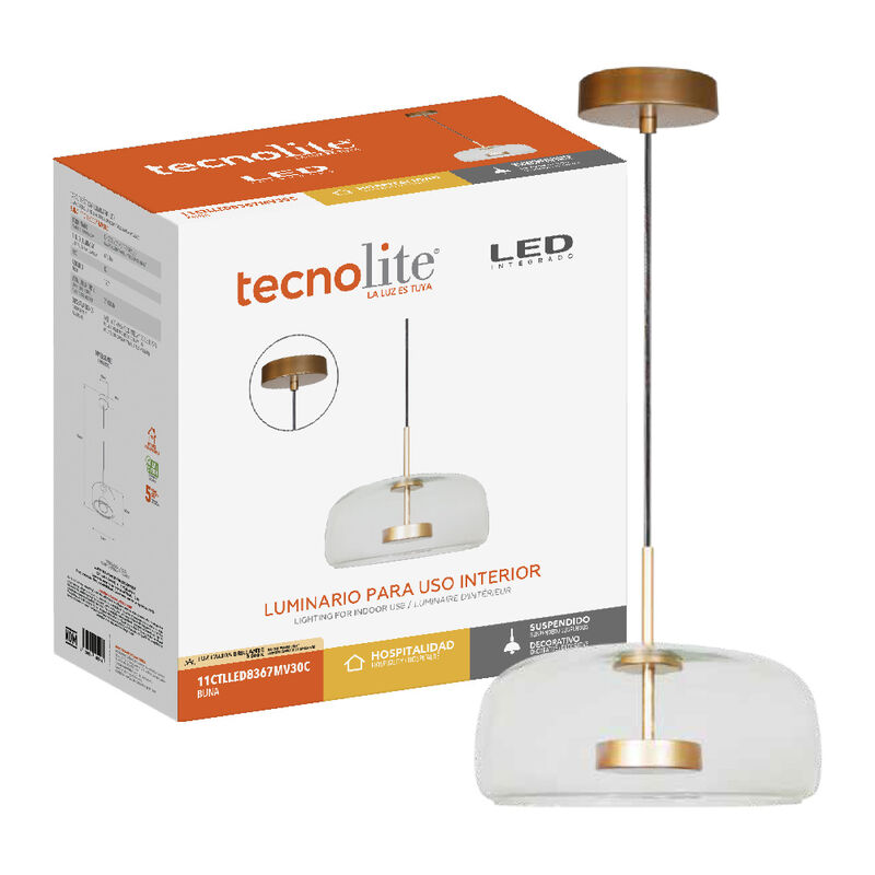 L&aacute;mpara Colgante LED de Cristal 1.50 m de Altur... image number null